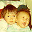 Me and my sister Sarah -- I'm the chubby baldish one.